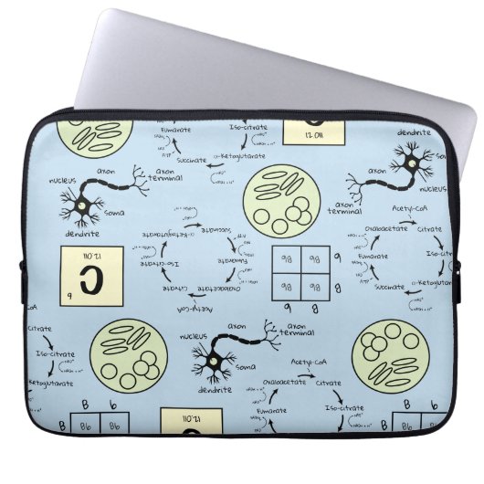 Biology Science Teacher Cell Genetics Neuron Nerd Laptop Sleeve (Voorkant)