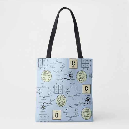 Biology Science Teacher Cell Genetics Neuron Nerd Tote Bag (Voorkant)