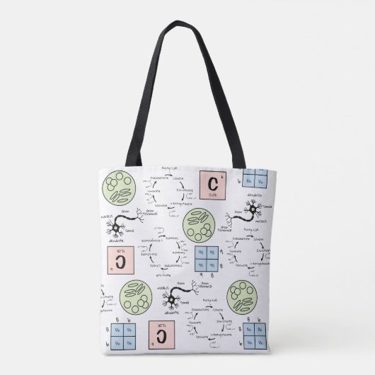 Biology Science Teacher Pattern Genetics Cell Geek Tote Bag (Achterkant)