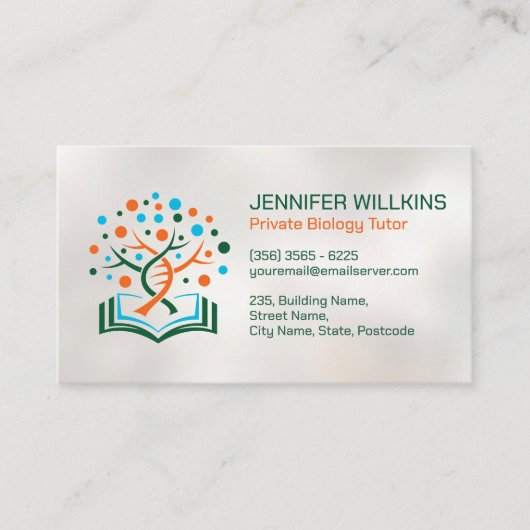 Biology Science Tutoring Services - DNA Tree Visitekaartje (Voorkant)
