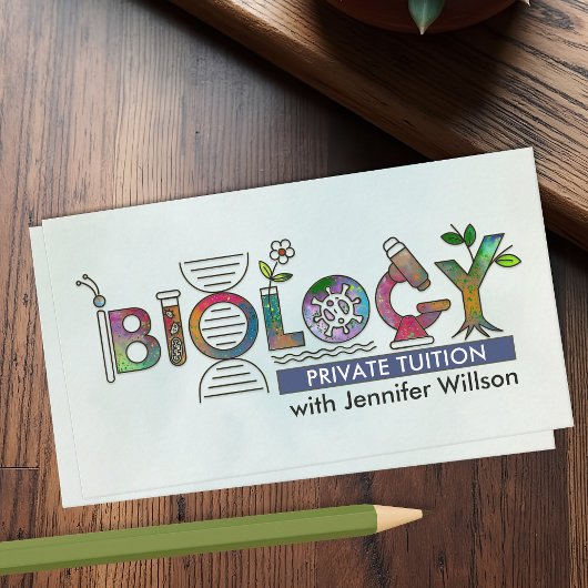 Biology Science Tutoring Services - Docent Visitekaartje