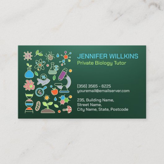 Biology Science Tutoring Services Visitekaartje (Voorkant)