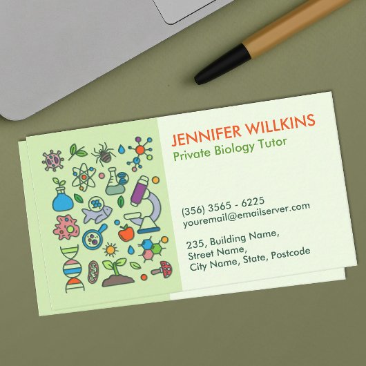 Biology Science Tutoring Services Visitekaartje
