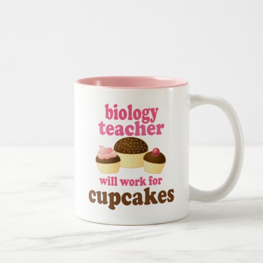 Biology Teacher (Funny) Gift Tweekleurige Koffiemok (Rechts)