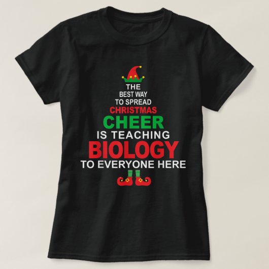 Biology Teacher Kerstmis - Elf Kerstmis T-shirt (Design voorkant)