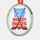 Biology Teacher Loves Hockey Metalen Ornament (Links)