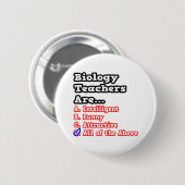 Biology Teacher Quiz... Joke Ronde Button 5,7 Cm (Voorkant /achterkant)