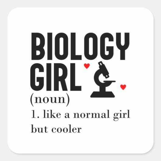 Biology Vierkante Sticker (Voorkant)