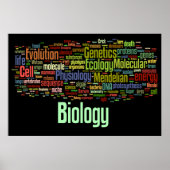 Biology Wordle No. 8 Black Poster (Voorkant)