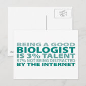 Bioloog 3% talent briefkaart (Voorkant / Achterkant)