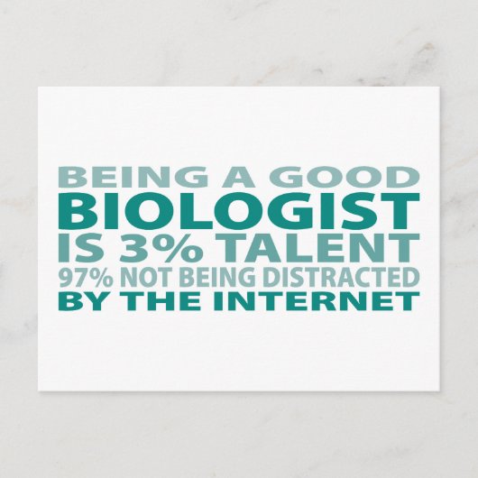 Bioloog 3% talent briefkaart (Voorkant)
