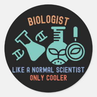 Bioloog als een normale wetenschapper alleen koele ronde sticker