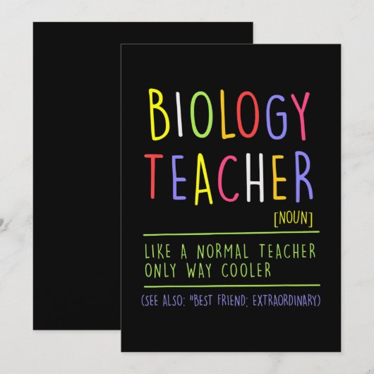 bioloog bioloog docent wetenschappen onderwijzen feestdagenkaart (Voorkant / Achterkant)