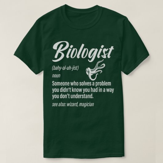 Bioloog Definition Funny Science Gezegde T-shirt (Design voorkant)