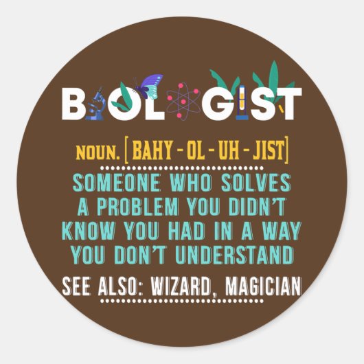 Bioloog Funny Gift for Biology Teacher Ronde Sticker (Voorkant)