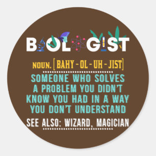 Bioloog Funny Gift for Biology Teacher Ronde Sticker