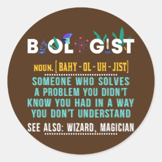 Bioloog Funny Gift for Biology Teacher Ronde Sticker