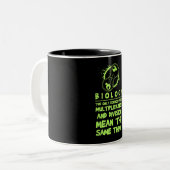bioloog grappig gezegde bioloog cadeau tweekleurige koffiemok (Voorkant links)