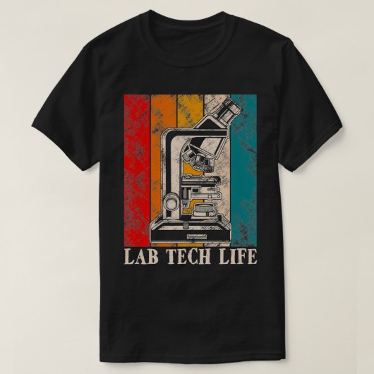 bioloog Microscope Tech Life Lab Science T-shirt (Design voorkant)