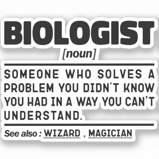 Bioloog Noun Science Lover Cool Biology Student Sticker (Voorkant)