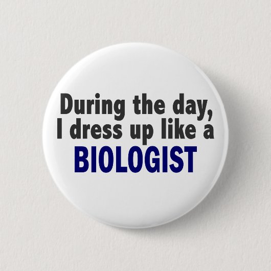 Bioloog overdag ronde button 5,7 cm (Voorkant)