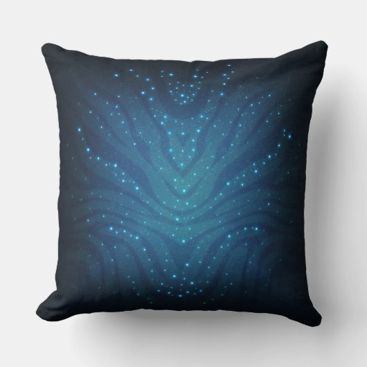 Bioluminescent Blauw Alien Huidpatroon - Avatar Kussen (Voorkant)