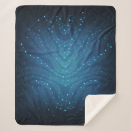Bioluminescent Blauw Alien Huidpatroon - Avatar Sherpa Deken