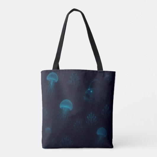 Bioluminescent Deep-Sea Glow Pattern Tote Tote Bag (Achterkant)