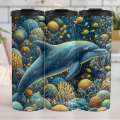 Bioluminescent Dolphin Coral Reef Thermosbeker