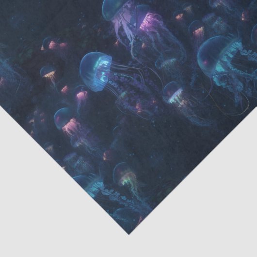 Bioluminescent kwal Ocean Herhalingspatroon Tissuepapier (Detail)