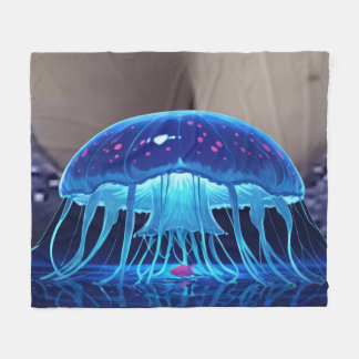 Bioluminescent Kwal Sanctuarium – Lichtgevende Oce Fleece Deken
