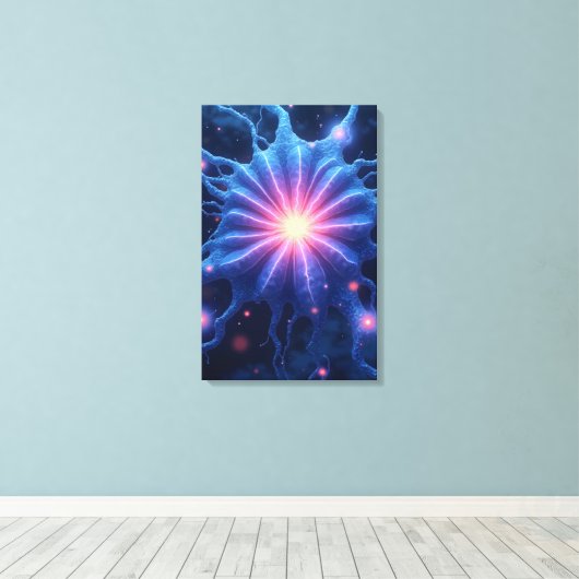 bioluminescent neuron canvas afdruk (Insitu (Houten vloer))