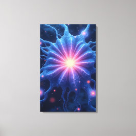 bioluminescent neuron canvas afdruk