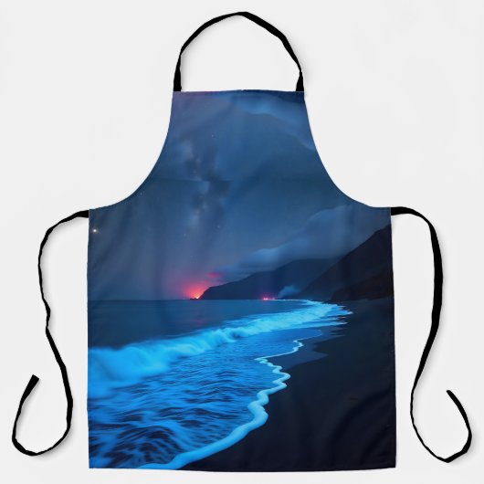 Bioluminescent Night Coast Apron Schort (Voorkant)