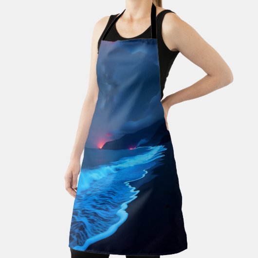 Bioluminescent Night Coast Apron Schort (Insitu)