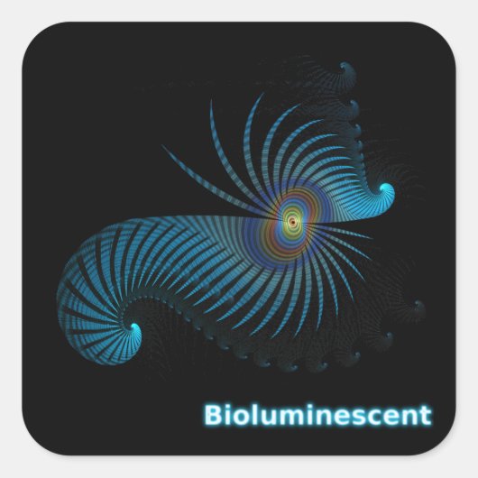 Bioluminescente Alien-Zee creatie Vierkante Sticker (Voorkant)