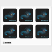 Bioluminescente Alien-Zee creatie Vierkante Sticker (Vel)