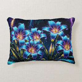 Bioluminescente bloemen nachttuin illustratie accent kussen