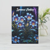 Bioluminescente bloemen nachttuin illustratie kaart (Staand voorkant)