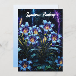 Bioluminescente bloemen nachttuin illustratie kaart