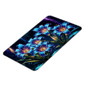 Bioluminescente bloemen nachttuin illustratie magneet (Linkerzijde)