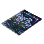 Bioluminescente bloemen nachttuin illustratie notitieboek (Linkerzijde)