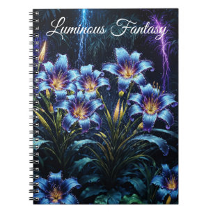 Bioluminescente bloemen nachttuin illustratie notitieboek