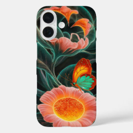 Bioluminescente Bloom: een levendig bloemenmeester iPhone 16 Hoesje