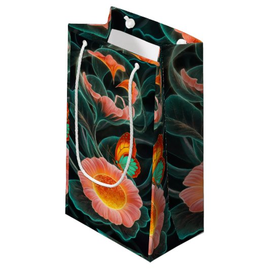 Bioluminescente Bloom: een levendig bloemenmeester Klein Cadeauzakje (Voorkant Gekanteld)