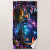 Bioluminescente buitenaardse paddenstoelen op een  strandlaken (Voorkant)