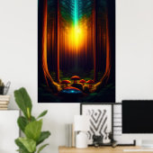 Bioluminescente Fantasie Paddenstoel Poster Set (Thuiskantoor)