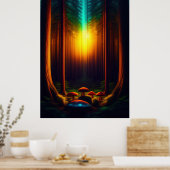 Bioluminescente Fantasie Paddenstoel Poster Set (Keuken)