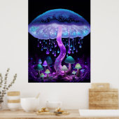 Bioluminescente Fantasie Paddenstoel Poster Set (Keuken)