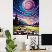 Bioluminescente Fantasie Paddenstoel Poster Set (Thuiskantoor)